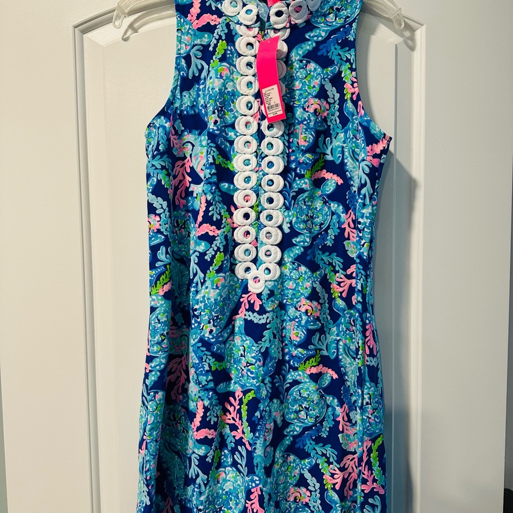 Lilly Pulitzer Front Zip Dress Turtle Print NWT - Women’s Size 2